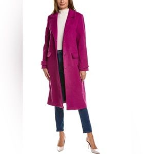 Noize Agata Long Length Vegan Wool Coat Orchid S NWT
